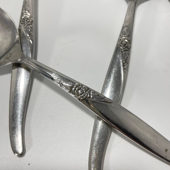 Lot of 8 Oneida Wm A Rogers Premier La Rose Stainless Soup Spoon 6 3/4” Vtg - Picture 4 of 9